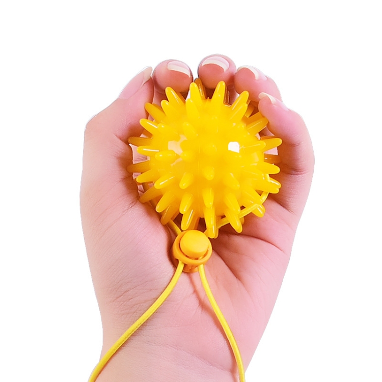 

2 PCS TPR Grip Ball Rehabilitation Hemiplegia Stroke Massage Finger Ball, Specification: 6cm With Rope (Yellow)