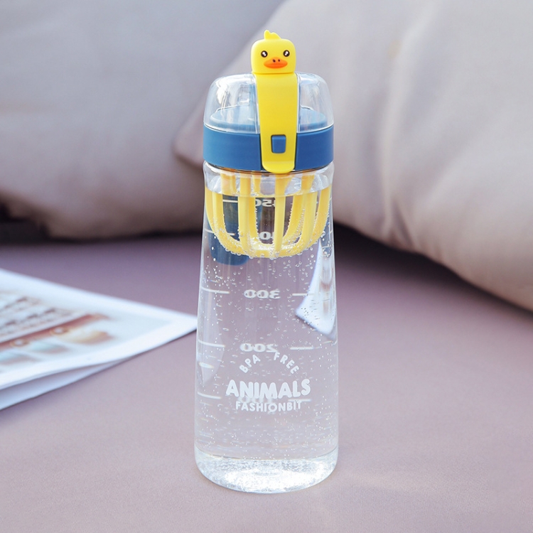 

Cartoon Animal Shape Pop Lid Direct Drinking Plastic Cup Student Portable Outdoor Sports Water Cup(Yellow Duckling)