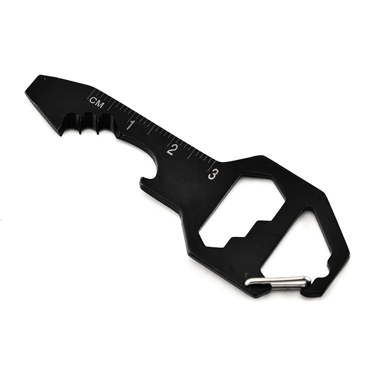 

5 PCS 6 In 1 Mini Card Keychain Multifunctional Portable Outdoor Tool Card(Black)