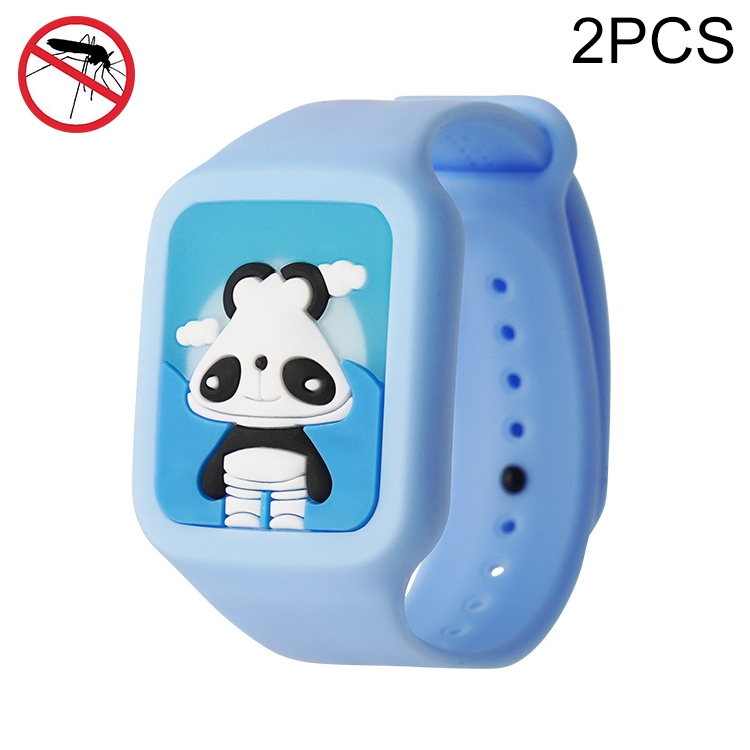 

2 PCS Luminous Children Three-Dimensional Cartoon Silicone Anti-Mosquito Bracelet(Blue Panda)