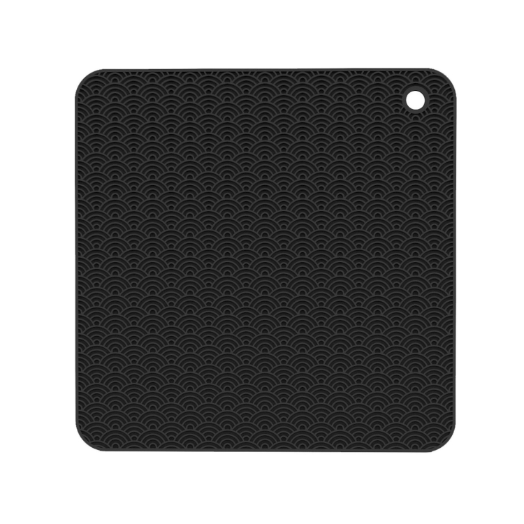 

2 PCS Geometry Kitchen Silicone Pot Holder Heat Insulation Pad Square(Black)