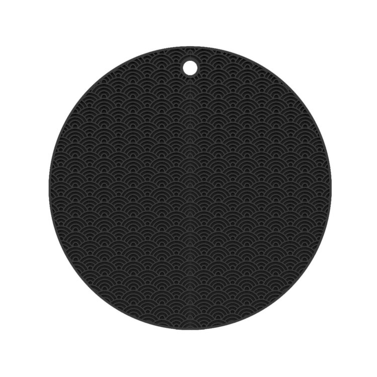 

2 PCS Geometry Kitchen Silicone Pot Holder Heat Insulation Pad Round(Black)