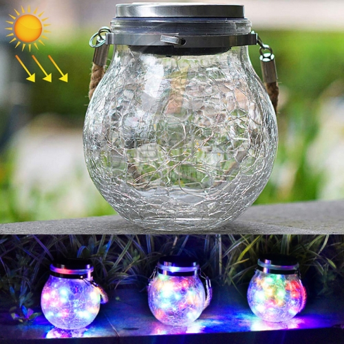 

20 LED Solar Energy Glass Bottle Pendent Lamp IP44 Waterproof Outdoor Garden Decoration Light(Color Light)