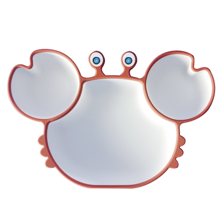 

Children One-Piece Full Silicone Table Cartoon Crab Separation Plate(Brown)
