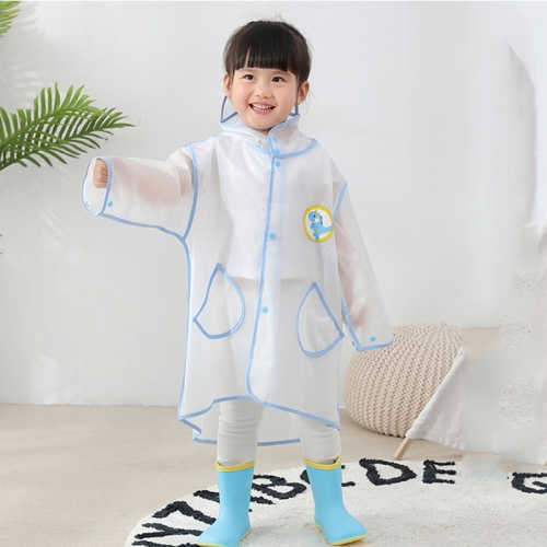 

Carton Children Raincoat With Schoolbag Seat Poncho, Size: XXL(Blue Dinosaur)