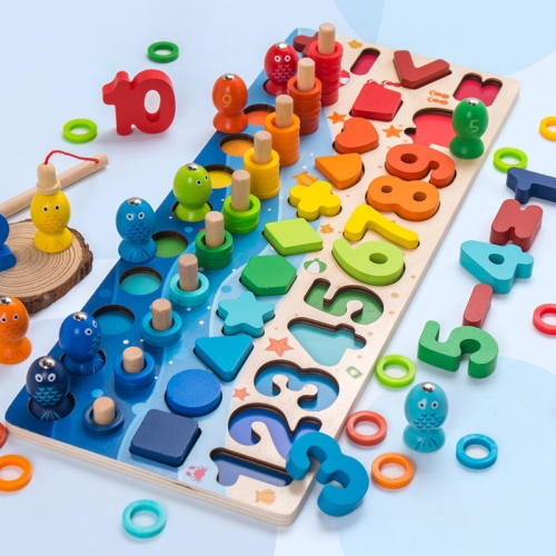 

Numbers Cognition Building Blocks Magnetic Fishing Educational Toy For Children, Style: Thick Ocean 5-in-1