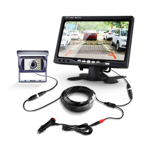 

YB-CC-1 12/24V Car 7 Inch Display HD Night Vision Camera Monitoring System Truck Reverse Image, Specification: Camera+800x480 Display