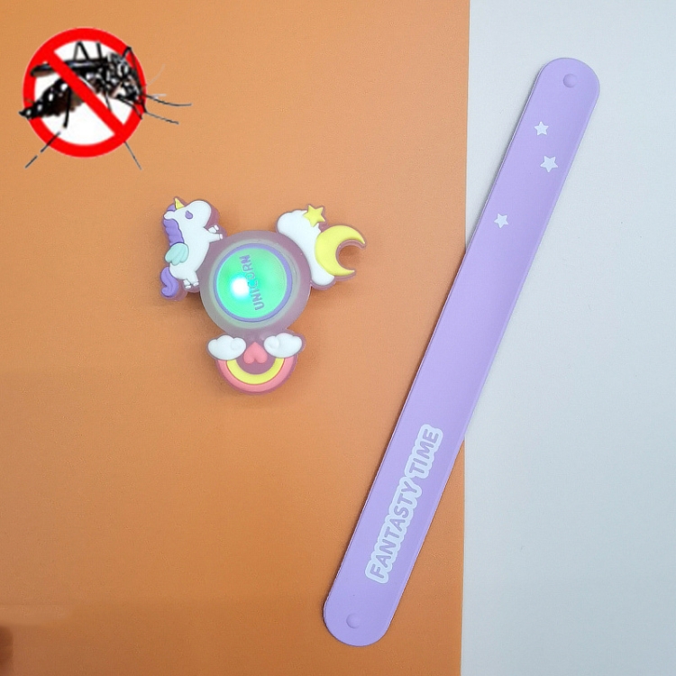 

2 PCS Cartoon Rotating Luminous Mosquito Repellent Bracelet Silicone Children'S Summer Outdoor Anti-Mosquito Watch(Pony-Purple)