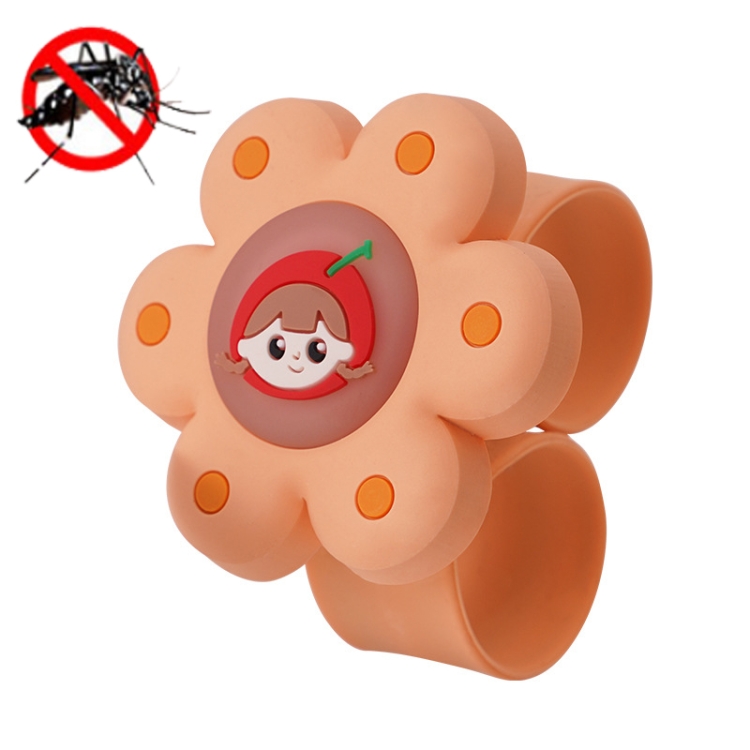 

LNS00033 2 PCS Cartoon Rotating Luminous Mosquito Bracelet Children Outdoor Mosquito Clip(Orange)