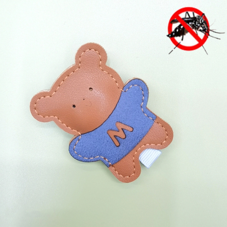 

LNS00032 4 PCS Children Cartoon Headdress Mosquito Buckle Summer Outdoor Mosquito Clip(Coffee Bear)