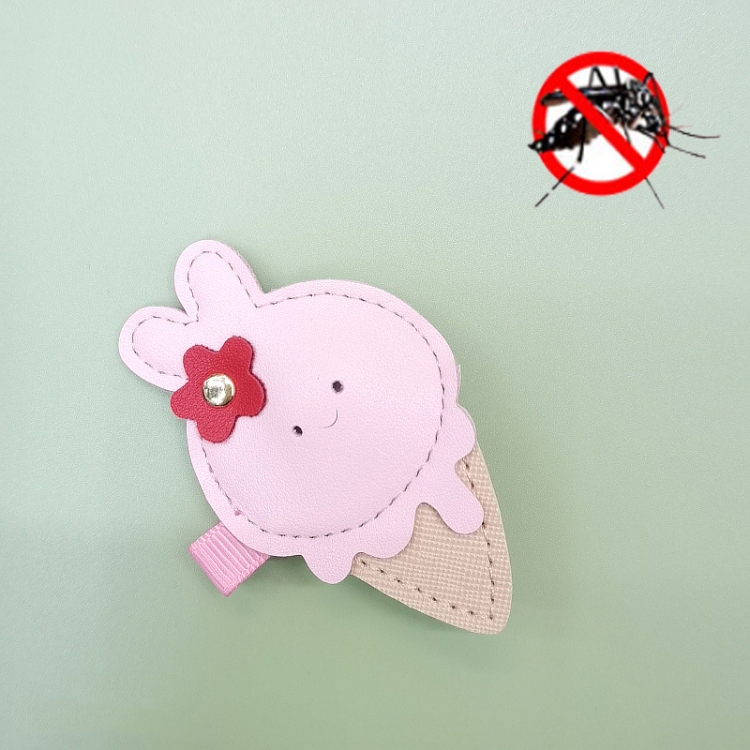 

LNS00032 4 PCS Children Cartoon Headdress Mosquito Buckle Summer Outdoor Mosquito Clip(Ice Cream Rabbit)