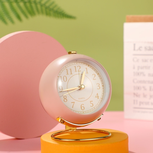 

NZ-111 Ring Bell Alarm Clock Retro Student Silent Night Light Alarm Clock(Pink)