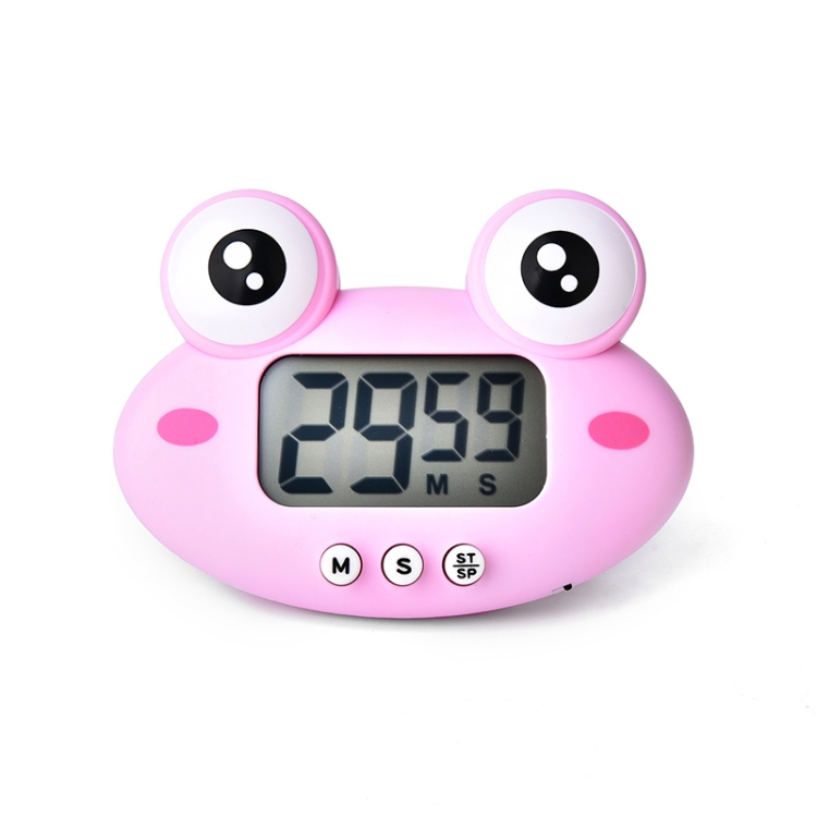 

2 PCS Kitchen Baking Cartoon Animal Electronic Timer Alarm Clock Student Learning Timer(Pink Frog)