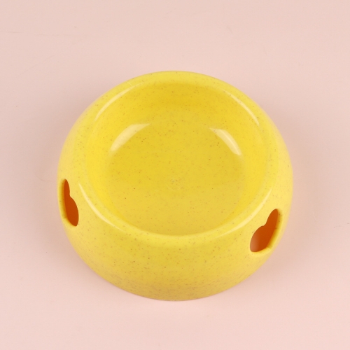 

3 PCS Dog Bowls Plastic Love Single Bowl Pet Bowl Cat Food Bowl Small(Yellow)