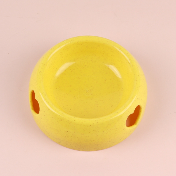 

3 PCS Dog Bowls Plastic Love Single Bowl Pet Bowl Cat Food Bowl Large(Yellow)