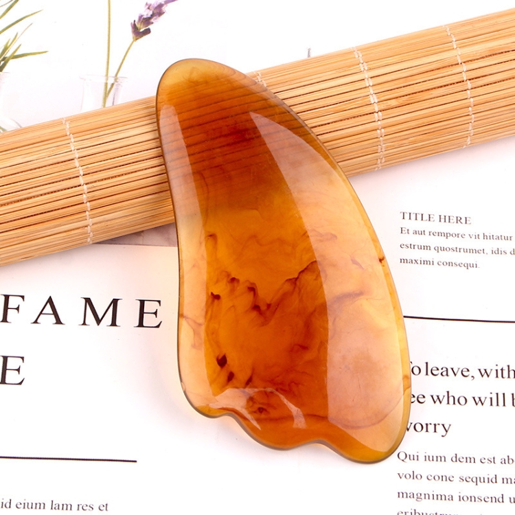 

10 PCS Resin Scraping Sheet Massage Facial Tendon Stick Beauty Salon Shave Board Acupuncture Pen, Color Classification: Amber Triangle