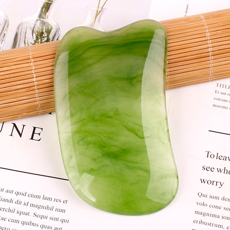 

10 PCS Resin Scraping Sheet Massage Facial Tendon Stick Beauty Salon Shave Board Acupuncture Pen, Color Classification: Emerald Green Ingot Board