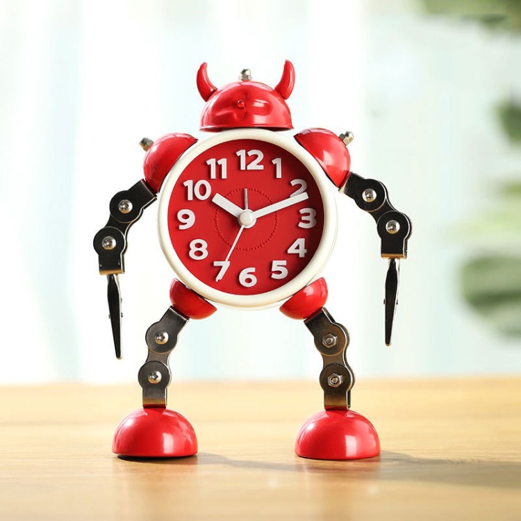 

Children Cartoon Metal Deformed Robot Alarm Clock(Red)