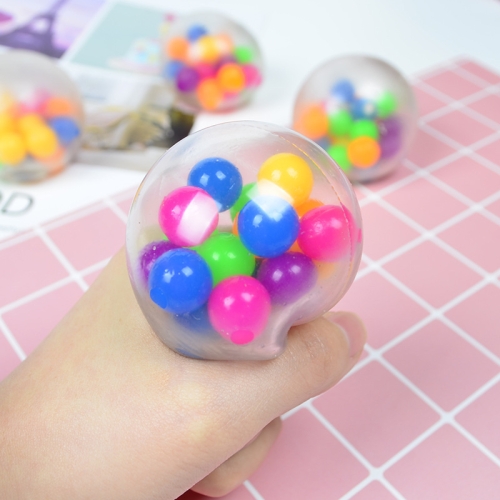 

6 PCS 6cm Color Beads TPR Vent Ball Decompression Toy, Colour: Color Ball