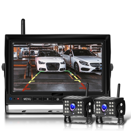 

7 Inch Digital Wireless Reversing Image 1080P Video System Truck Monitoring Driving Recorder 2 Division+2 Night Video Camera