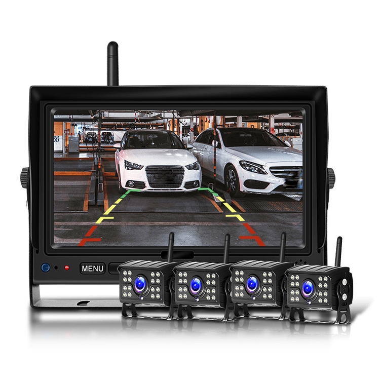 

7 Inch Digital Wireless Reversing Image 1080P Video System Truck Monitoring Driving Recorder 4 Division+4 Night Video Camera
