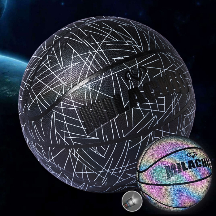 

MILACHIC Number 7 Rainbow Reflective Cool Basketball(Stripe 6734)