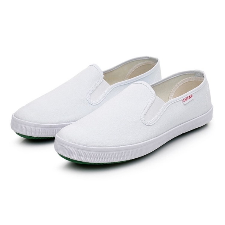 

LuTai Men & Women Casual Simple Canvas Shoes Student Low-Top Sneakers, Size: 38(White)