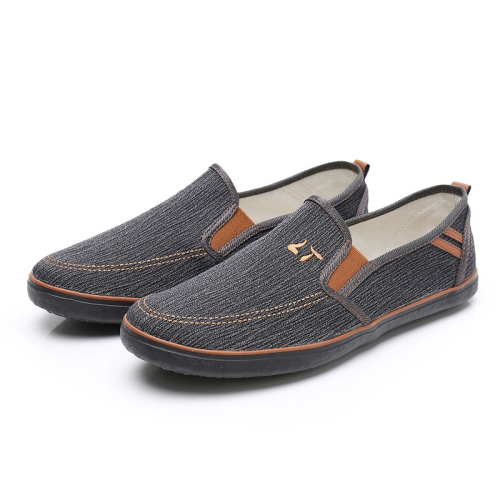 

LuTai Men Loafers Rubber Sole Shoes Breathable Wear-Resistant Casual Shoes, Size: 38(1909 Gray)