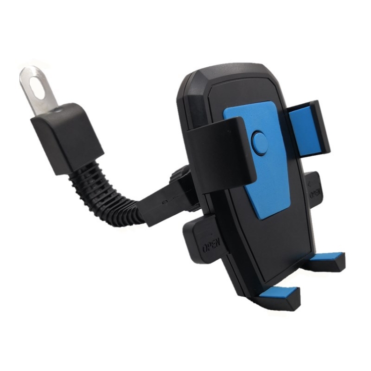 

Motorcycle Electrical Car Rearview Mirror Rotatable Automatic Lock Riding Mobile Phone Bracket(Blue)