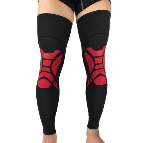 

2 PCS Basketball Kneepad Summer Thin Breathable Leggings Cover Outdoor Riding Running Protective Gear, Specification: XL (Black Red)