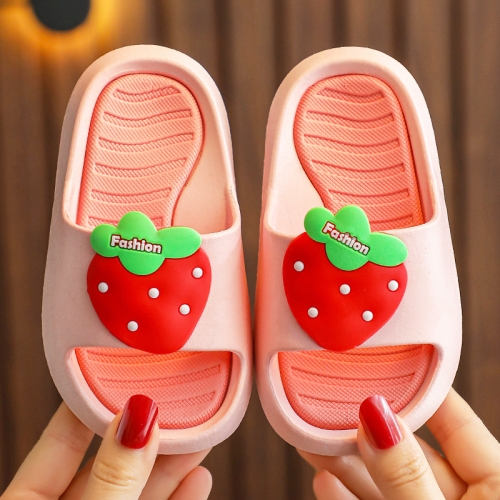 

Children Slippers Home Indoor Soft Bottom Cartoon Fruit Baby Toddler Sandals, Size: 18-19 14cm Inner Length(Pink)