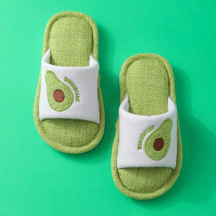 

Children Linen Slippers Spring And Autumn Household Room Interior Floor Baby Non-Slip Soft Bottom Slippers, Size: 200 18.5cm Inner Length(Avocado)