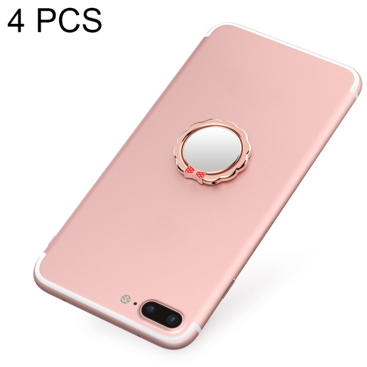 

4 PCS Metal Mobile Phone Ring Buckle, Colour: Rose Gold (Butterfly Flower)