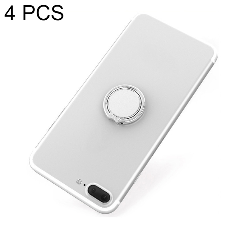 

4 PCS Metal Mobile Phone Ring Buckle, Colour: Silver (Butterfly Color)