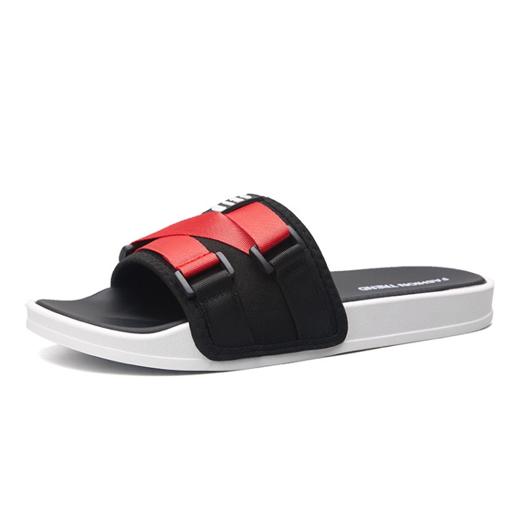 

Men Fashion Outdoor Slippers Antiskid Soft Sole Beach Shoes, Size: 38-39(Black Red)
