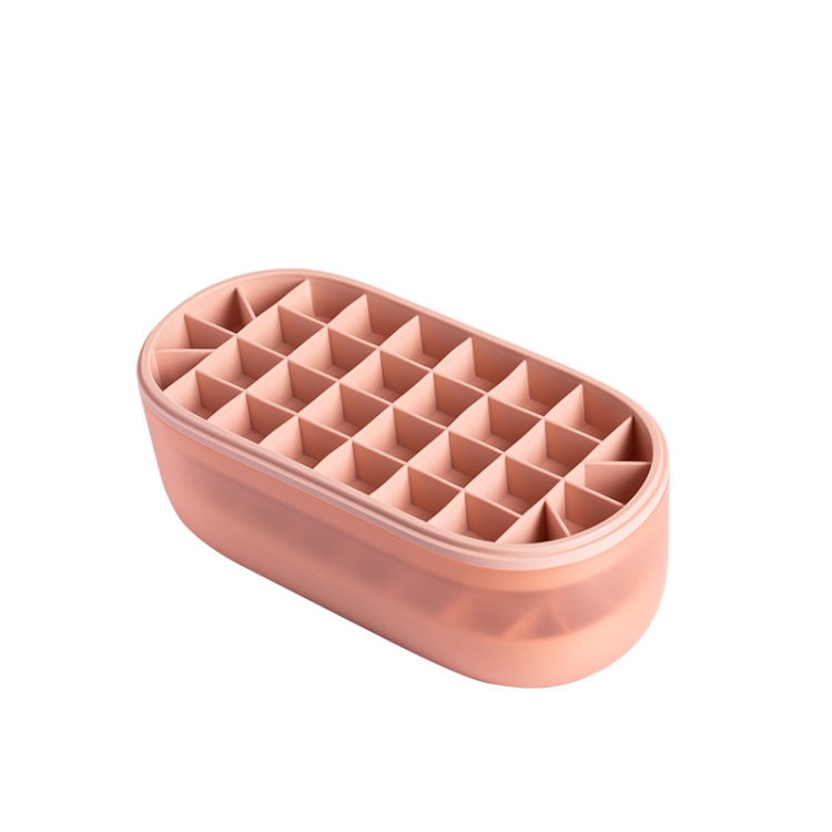 

Silicone Ice Tray Ice Box Homemade Complementary Food Ice Cube Mold Household Small Quick-Freezer,Style: Boxed (Pink)