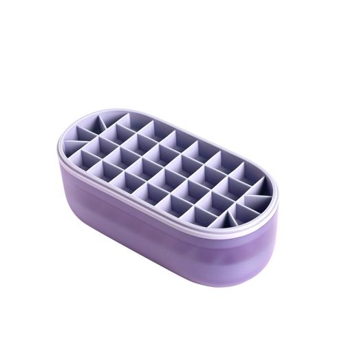 

Silicone Ice Tray Ice Box Homemade Complementary Food Ice Cube Mold Household Small Quick-Freezer,Style: Boxed (Purple)