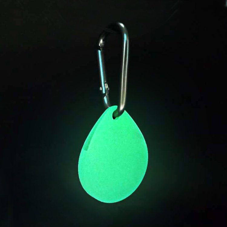 

2 PCS Drop Shape Shockproof Anti-scratch Silicone Protective Case with Carabiner for AirTag(Luminous)