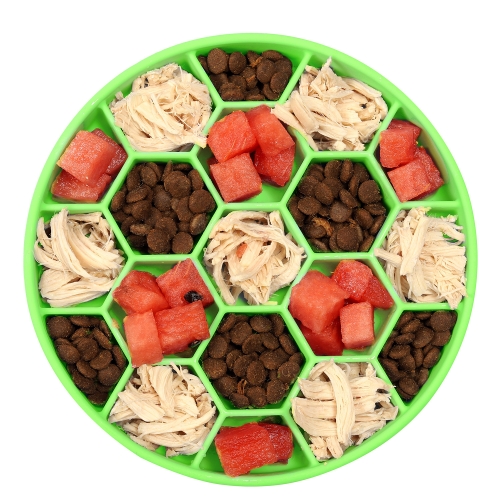 

Pet Slow Eating Anti-Choke Slip Bowl Silicone Suction Cup Honeycomb Bowl, Specification: Medium Green