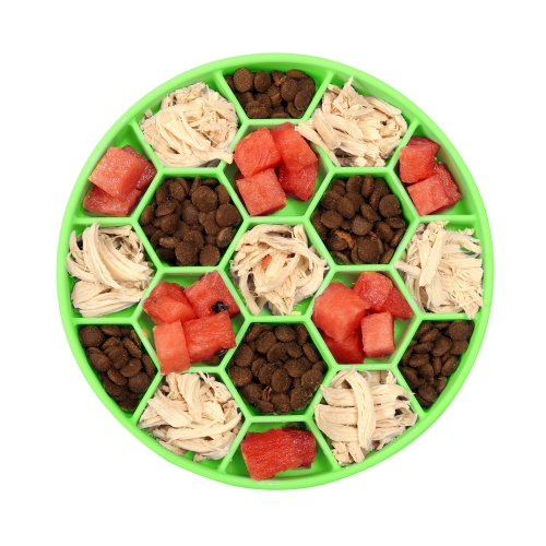 

Pet Slow Eating Anti-Choke Slip Bowl Silicone Suction Cup Honeycomb Bowl, Specification: Small Green