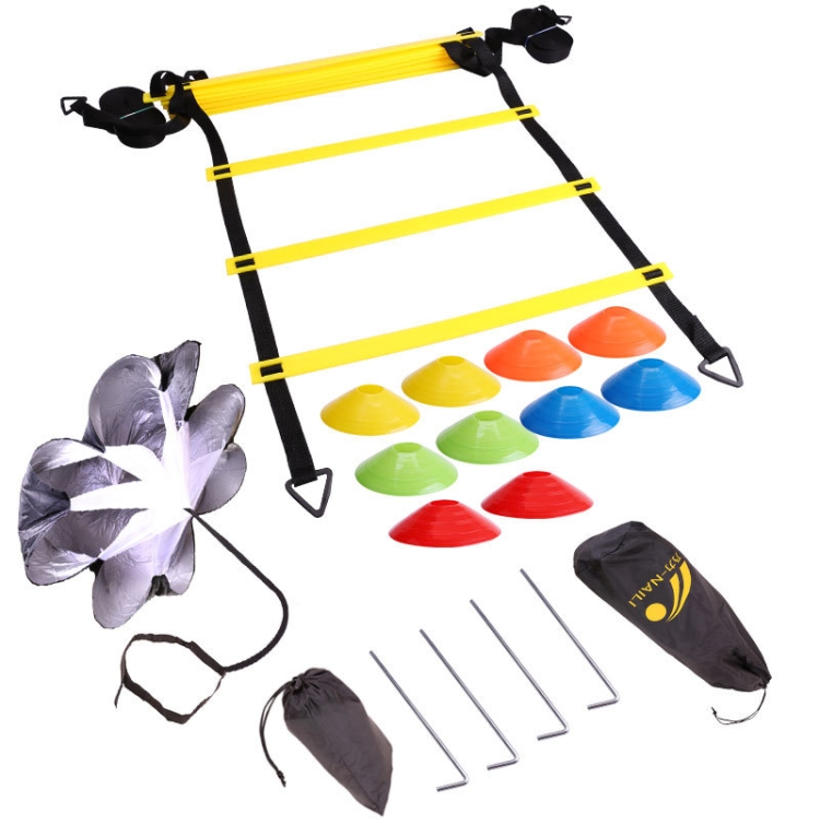 

23 In 1 Football Training Agility Ladder + Logo Disc + Drag Umbrella Set(Mixed Color)