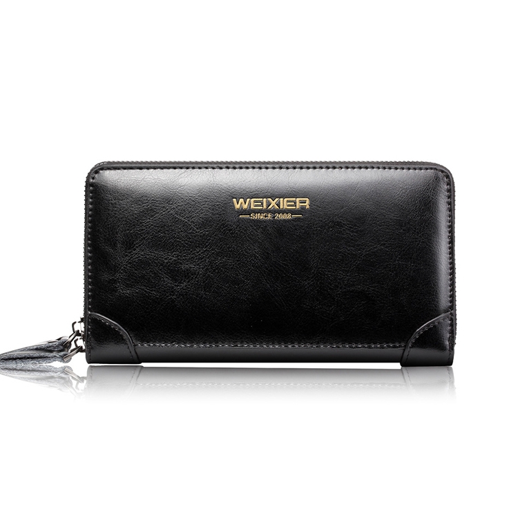 

WEIXIER W88 Handbags Men Pu Hand Tested Handbags Multi-Function Wallet(Black)