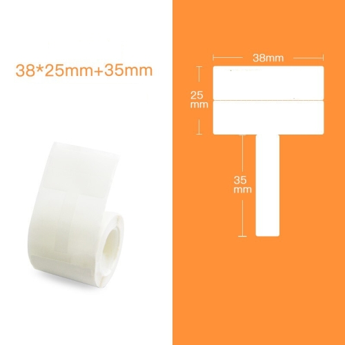 

QR-285A Printer Thermal Sticker Paper Cable Label Paper 100 Sheet T Type 38 x 25 + 35 (White)