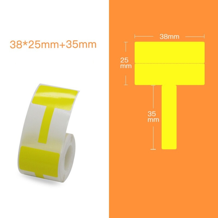 

QR-285A Printer Thermal Sticker Paper Cable Label Paper 100 Sheet T Type 38 x 25 + 35 (Yellow)