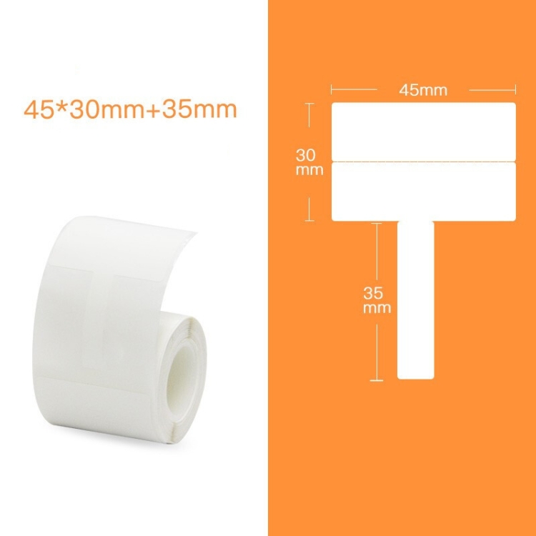 

QR-285A Printer Thermal Sticker Paper Cable Label Paper 100 Sheet T Type 45 x 30 + 35 (White)