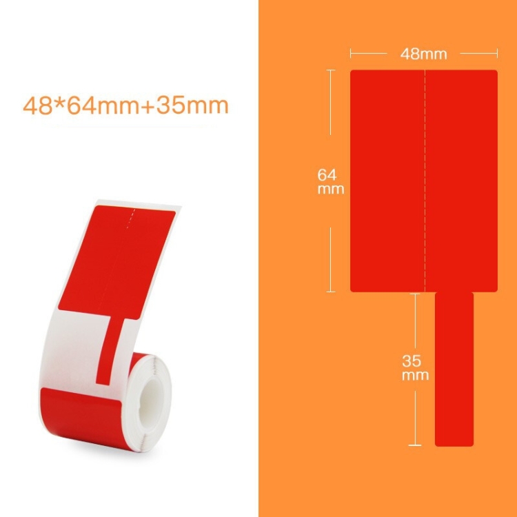 

QR-285A Printer Thermal Sticker Paper Cable Label Paper 80 Sheet F Type 48 x 64 + 35 (Red)