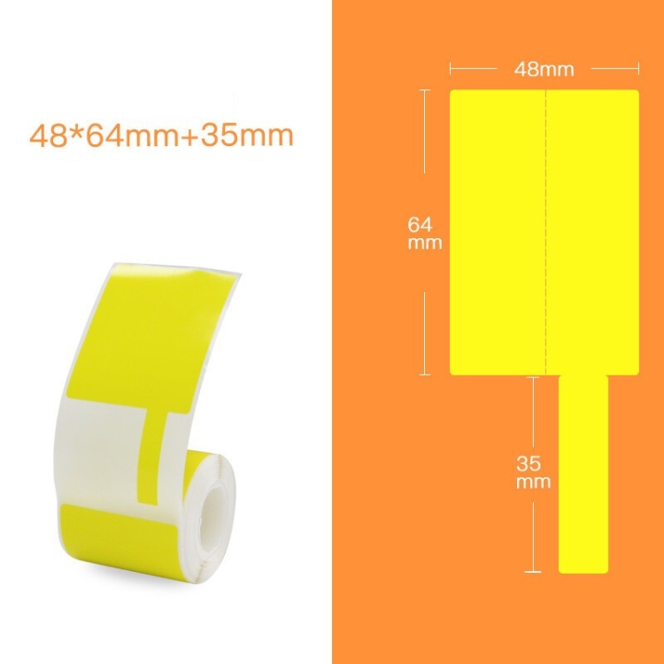 

QR-285A Printer Thermal Sticker Paper Cable Label Paper 80 Sheet F Type 48 x 64 + 35 (Yellow)