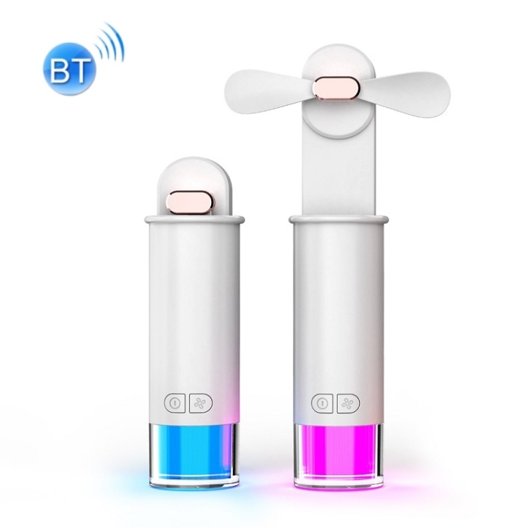 

Desktop Portable Handheld Charging Fan Colorful Night Light USB Fan Specification： Selfie With Bluetooth(White)