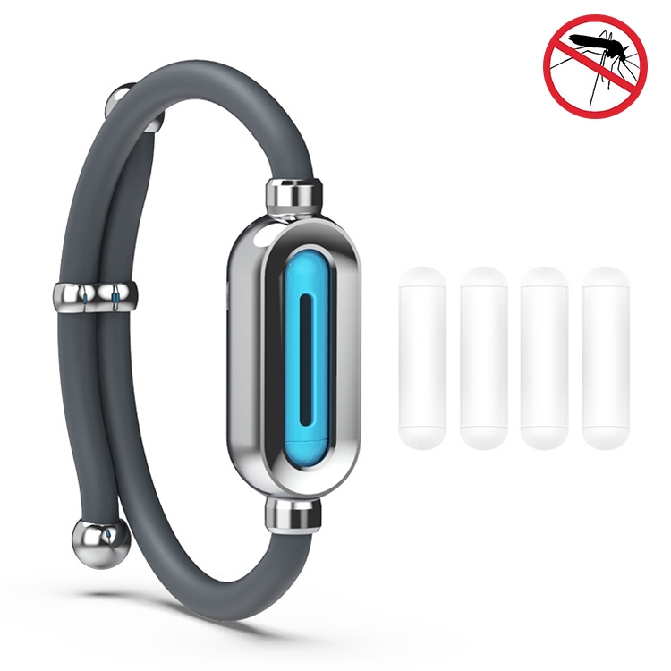 

Gray SB-1301 Silicone Mosquito Repellent Bracelet Natural Plant Essential Oil Mosquito Buckle