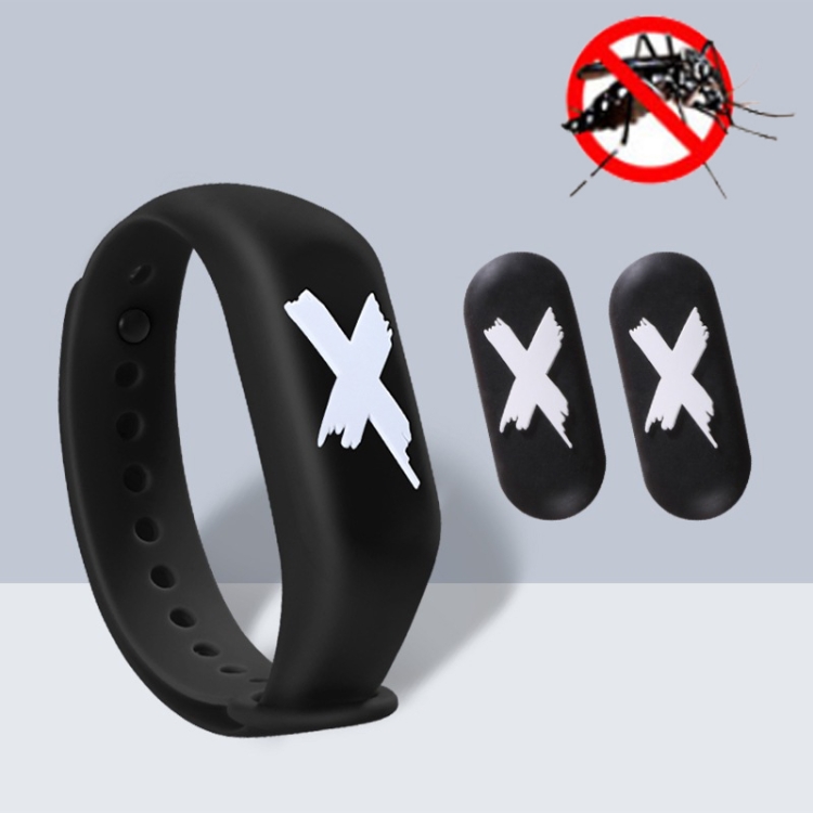 

2 PCS Cartoon Mosquito Silicone Sticker Summer Mosquito Repellent Bracelet, Specification: Black Error +2 Particles